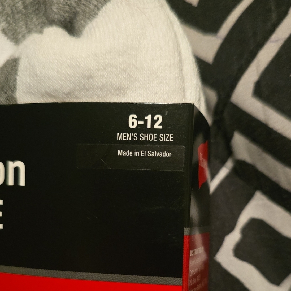 Hanes Men’s Max Cushion Ankle Socks - White & Gray (6 Pack) - Picture 3 of 4